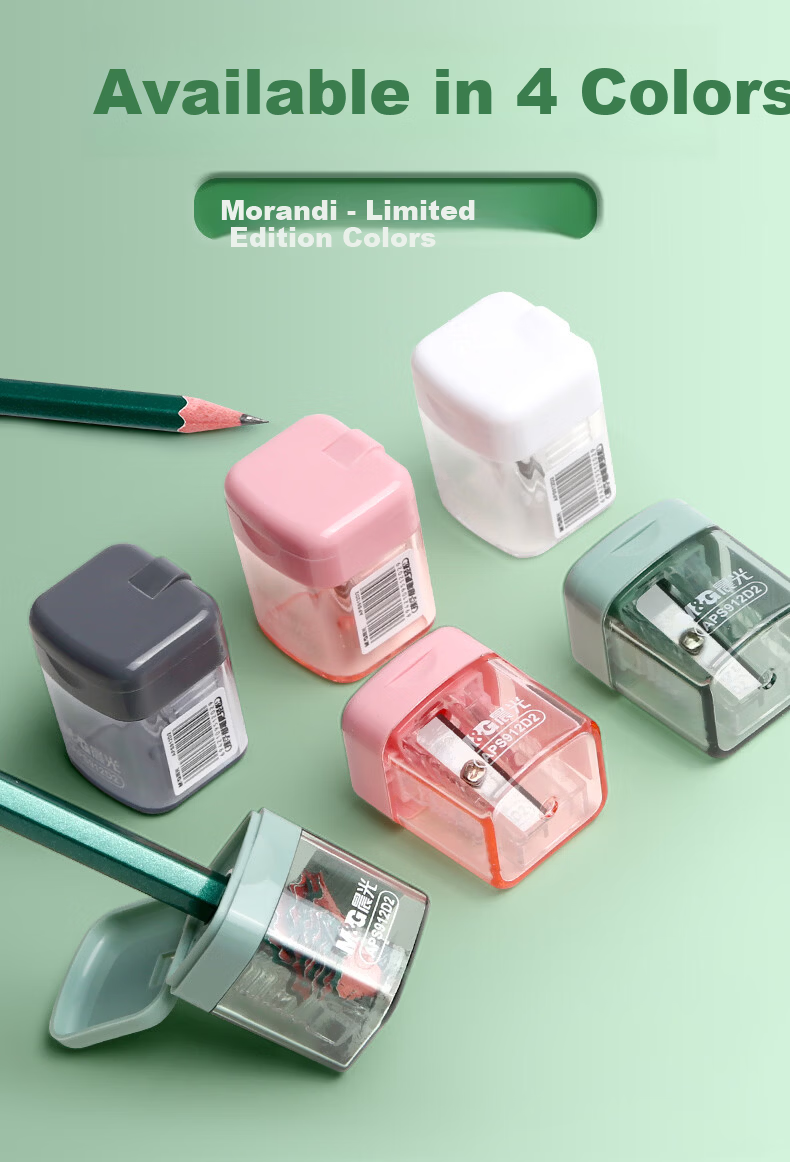 M&G Stationery Single-Hole Small Shavings Box for Elementary School Students, Pencil Sharpener, Rotary Pencil Sharpener, Lead Pencil Sharpener, Learning Supplies, Red APS912D233 3