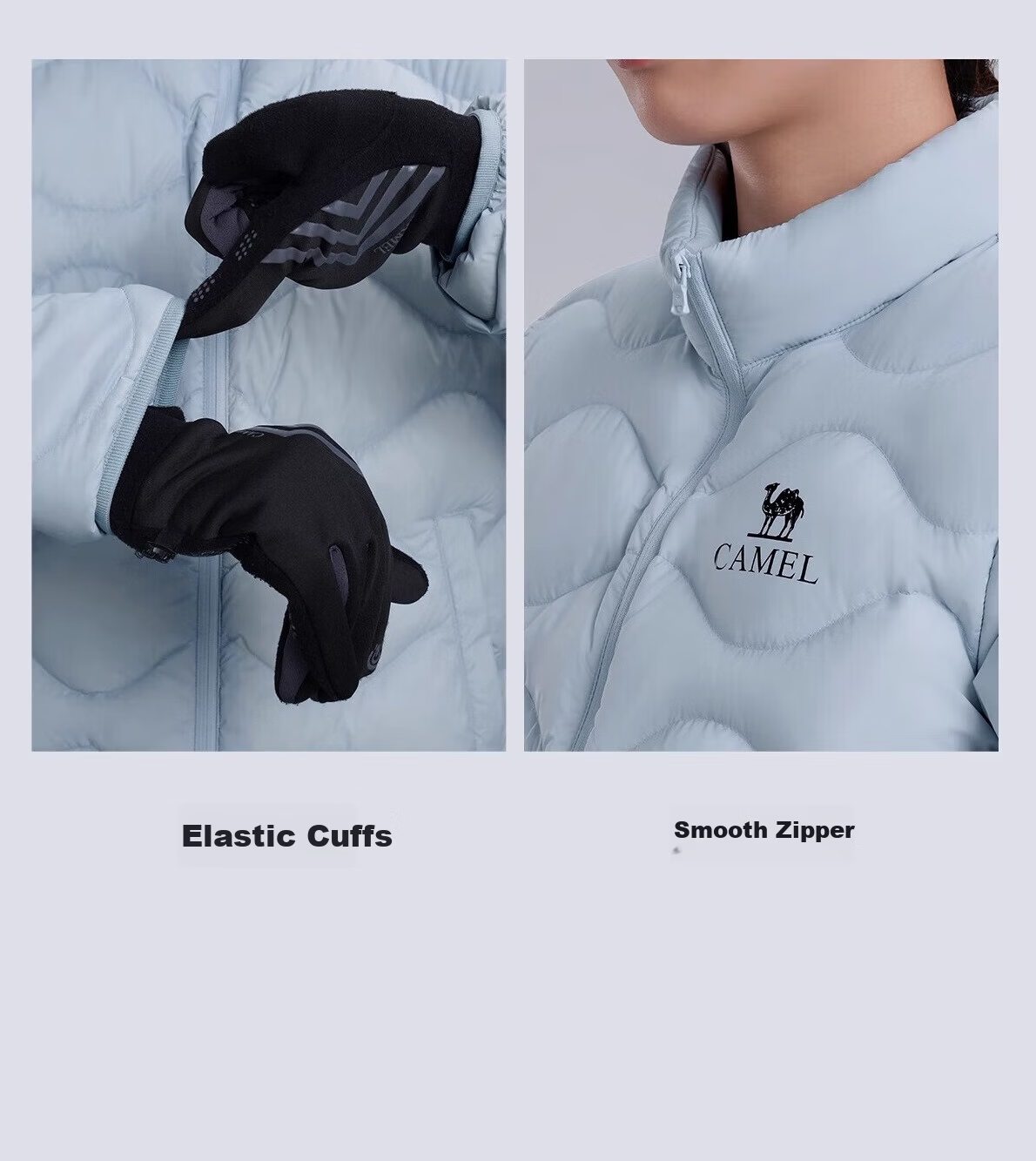 CAMEL Women's Down Jacket Autumn Winter New Lightweight High Loft Warm Windproof Anti-Static Coat for Men and Women 23
