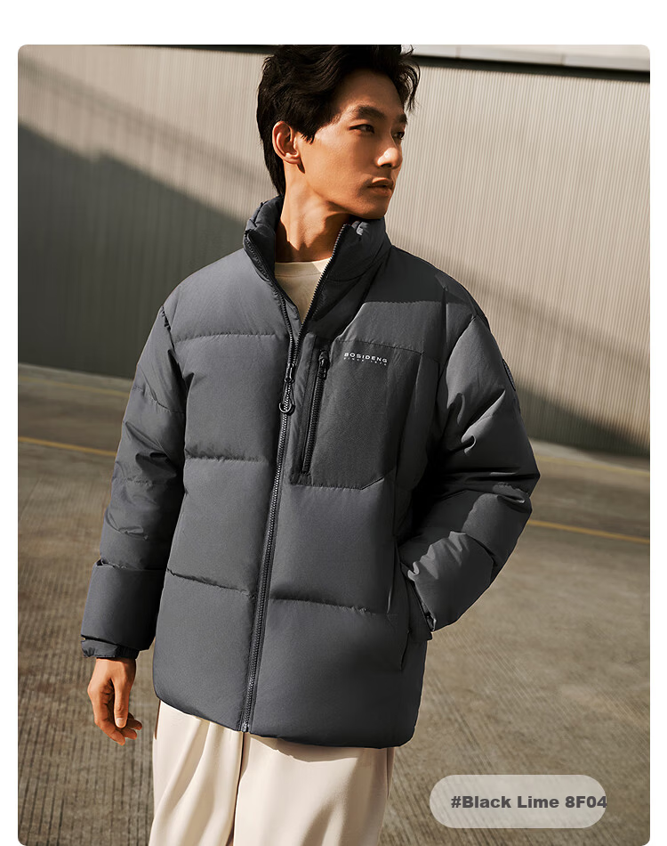 BOSIDENG Men's Off-Season 90% Down Thickened Stand Collar Loose Short Casual Warm Jacket Winter 19