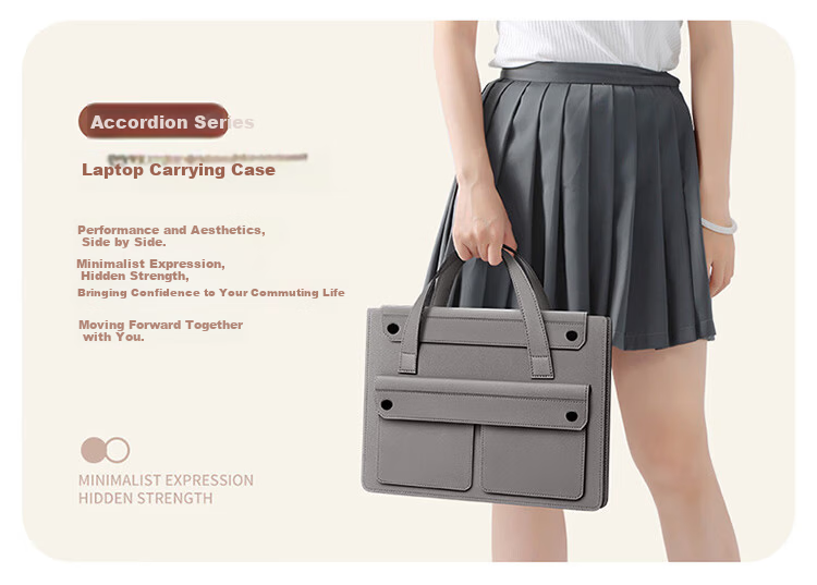 Biyoumei Accordion Waterproof Laptop Bag for Lenovo Xiaoxin 13-inch Lightweight Large Capacity Apple Mac Gray 2