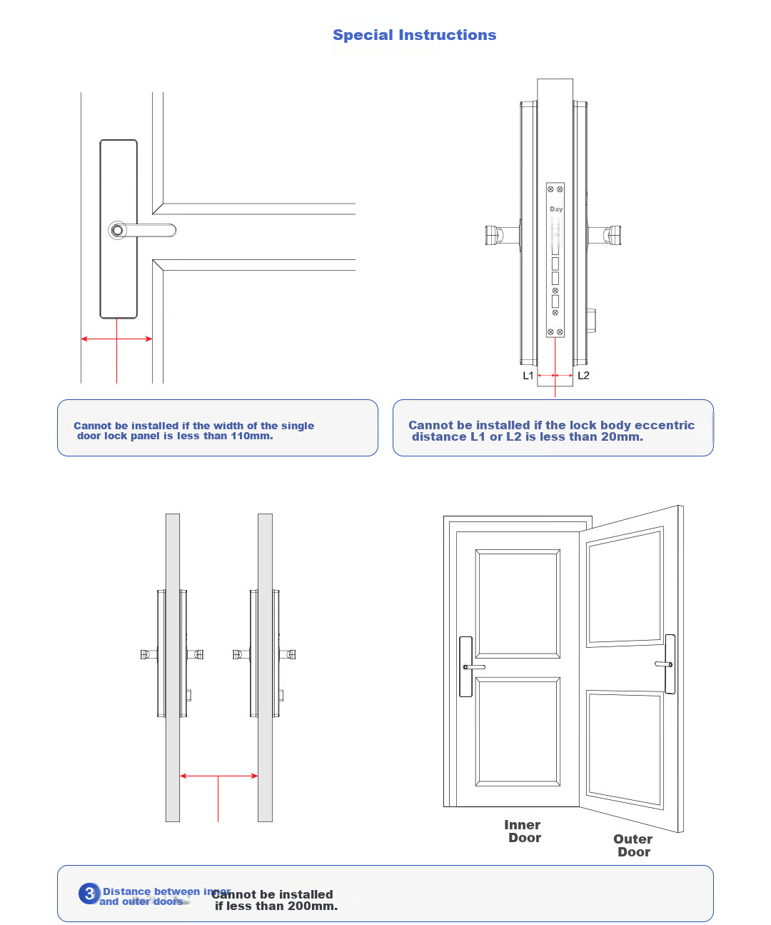 Leader Home Smart Door Lock, Fingerprint Password Lock, Anti-Theft Door Lock, Electronic Lock, Installation Included, Intelligent Fingerprint Password Lock E200 17