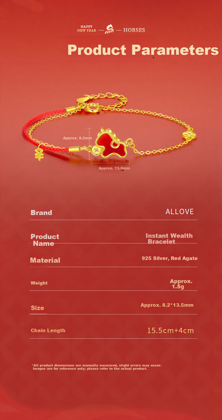 ALLOVE Year of the Horse Silver Bracelet for Women 2026 New Birthday Gift for Girlfriend Wife 7