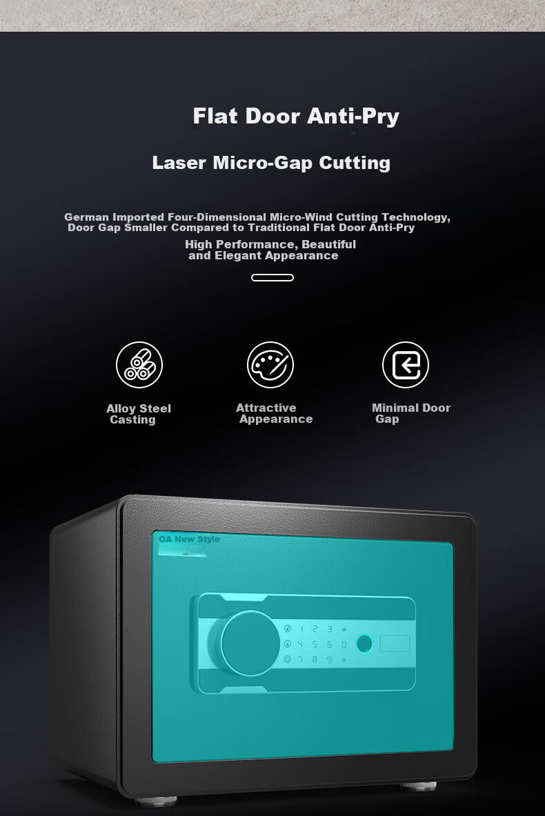 ONNAIS Home Safe Small 25cm Office Password WIFI All-Steel Anti-Theft Fingerprint Wall-Embedded Alarm Smart Mobile Storage Box New A6-25 Black Fingerprint WIFI 9
