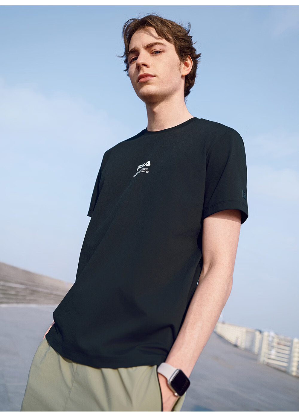 FILA Official Men's Knitted Short Sleeve Shirt 2026 Summer Fitness Sports Basic Moisture-Wicking Quick-Dry T-Shirt 20