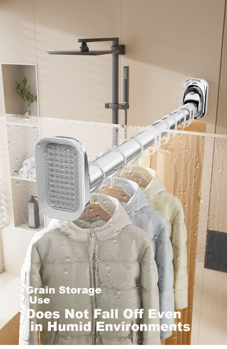 Cobbe No-Drill Telescopic Clothes Drying Rod Balcony Clothes Rack Support Rod Door Curtain Rod Hanging Rod Roman Rod 7