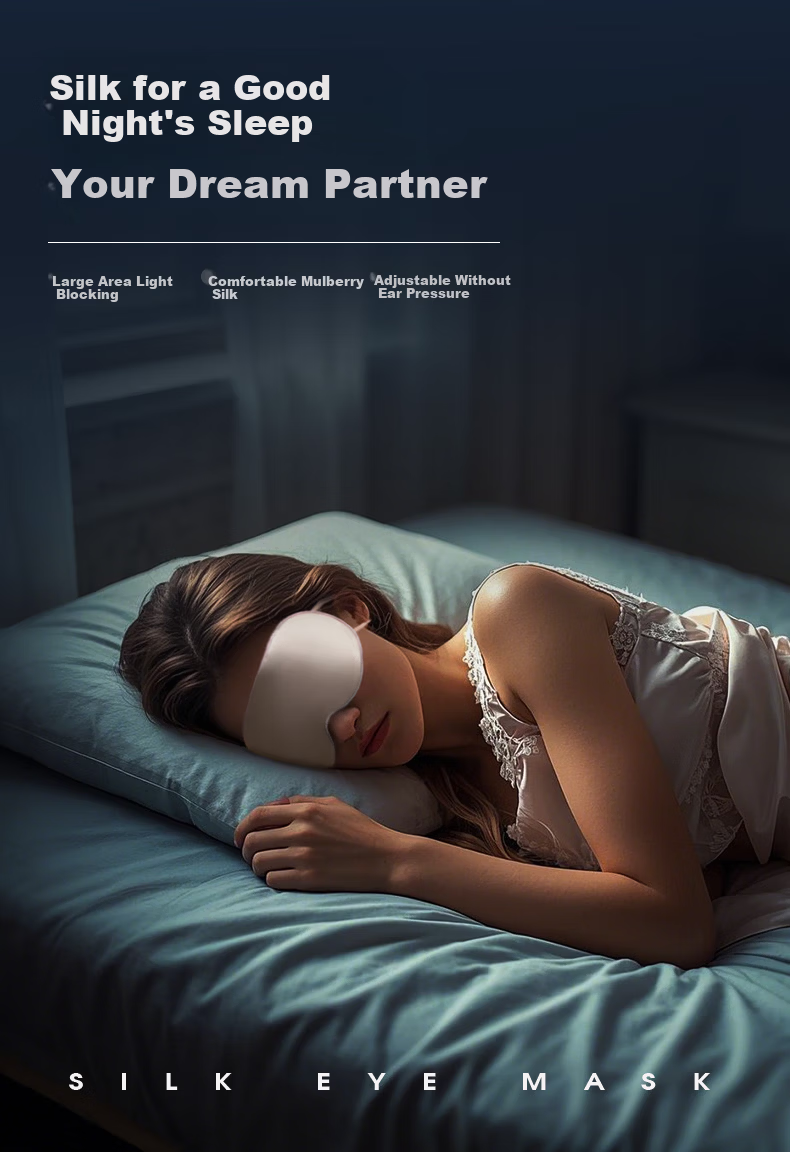 LingTing Yuanmu Double-Sided Silk Sleep Eye Mask Breathable Cooling Eye Cover Rose Pink 1