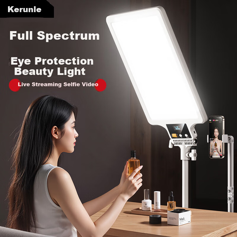 Kerunle Full Spectrum LED Fill Light Panel Photography Soft Light Professional Food Beauty Video Desktop Live Streaming Light