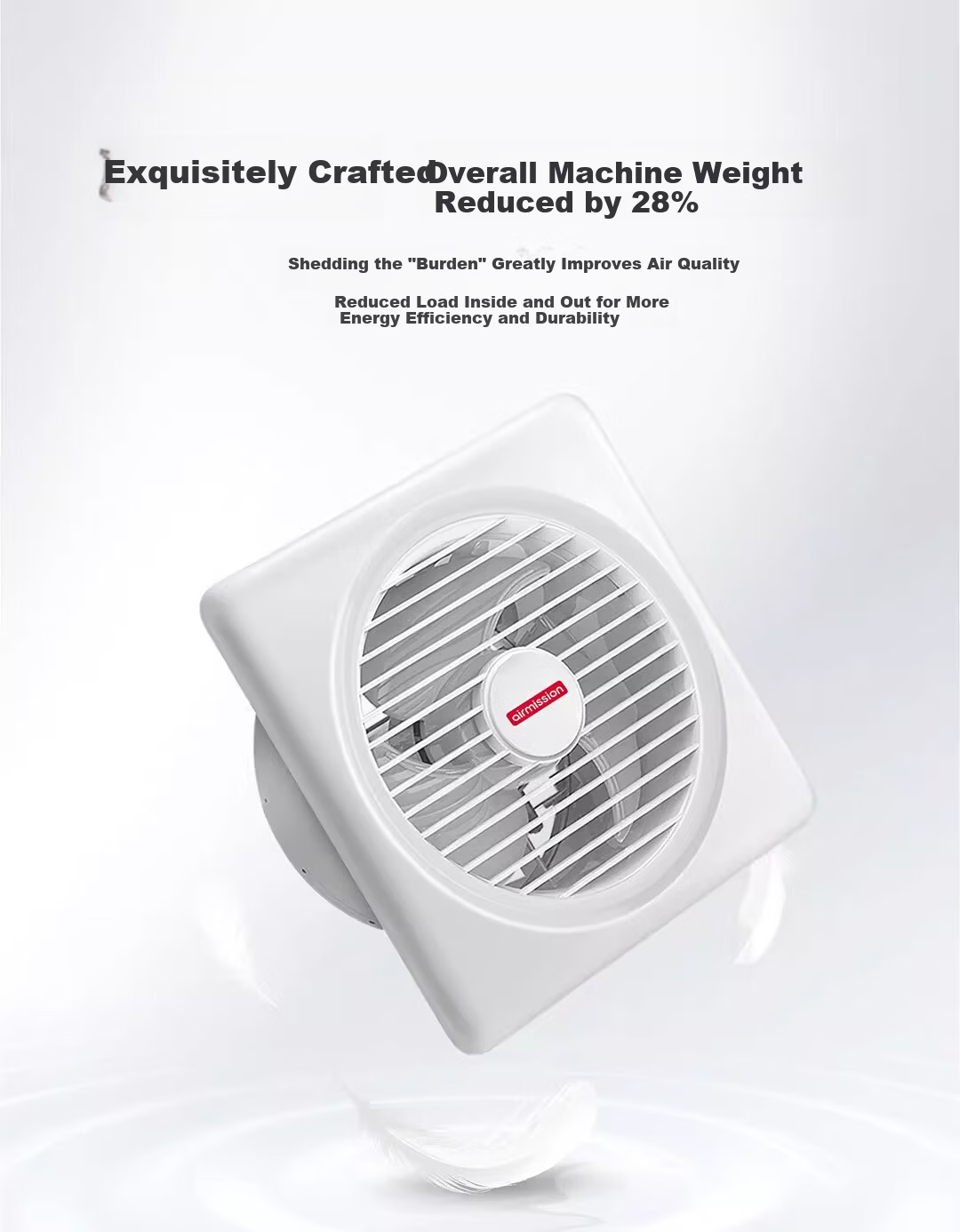 Meisheng 6-Inch Window Wall Exhaust Fan DC Inverter Silent Two-Speed Bathroom Ventilation Fan APC15A 2