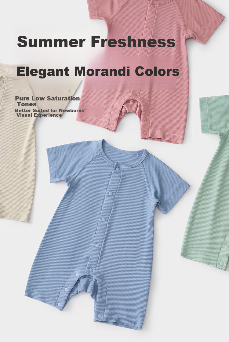 Wismorni Baby Short Sleeve Romper Spring Summer Thin Modal Unisex Infant Outfit Outdoor Crawling Clothes Summer Wear 6