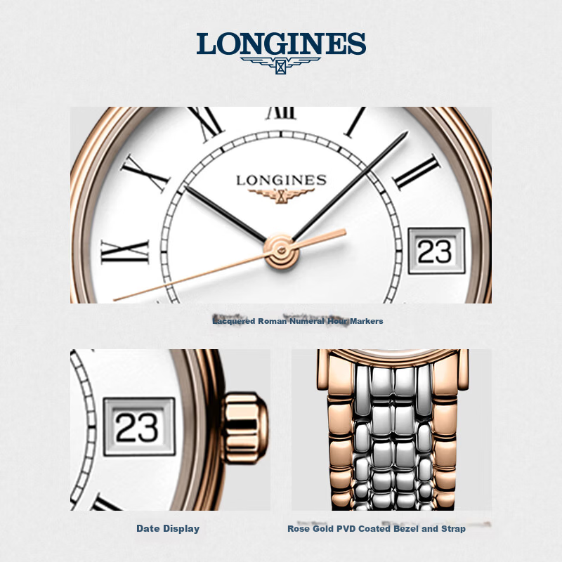 LONGINES Swiss Watch Fashion Series Women's Steel Strap Mechanical Watch Mother's Day Gift L43221117