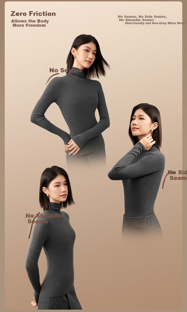 PurCotton Guo Jingjing Recommended Seamless Zero-Feel 100% Long-Staple Cotton Anti-Static Soft Cotton Sweater 9
