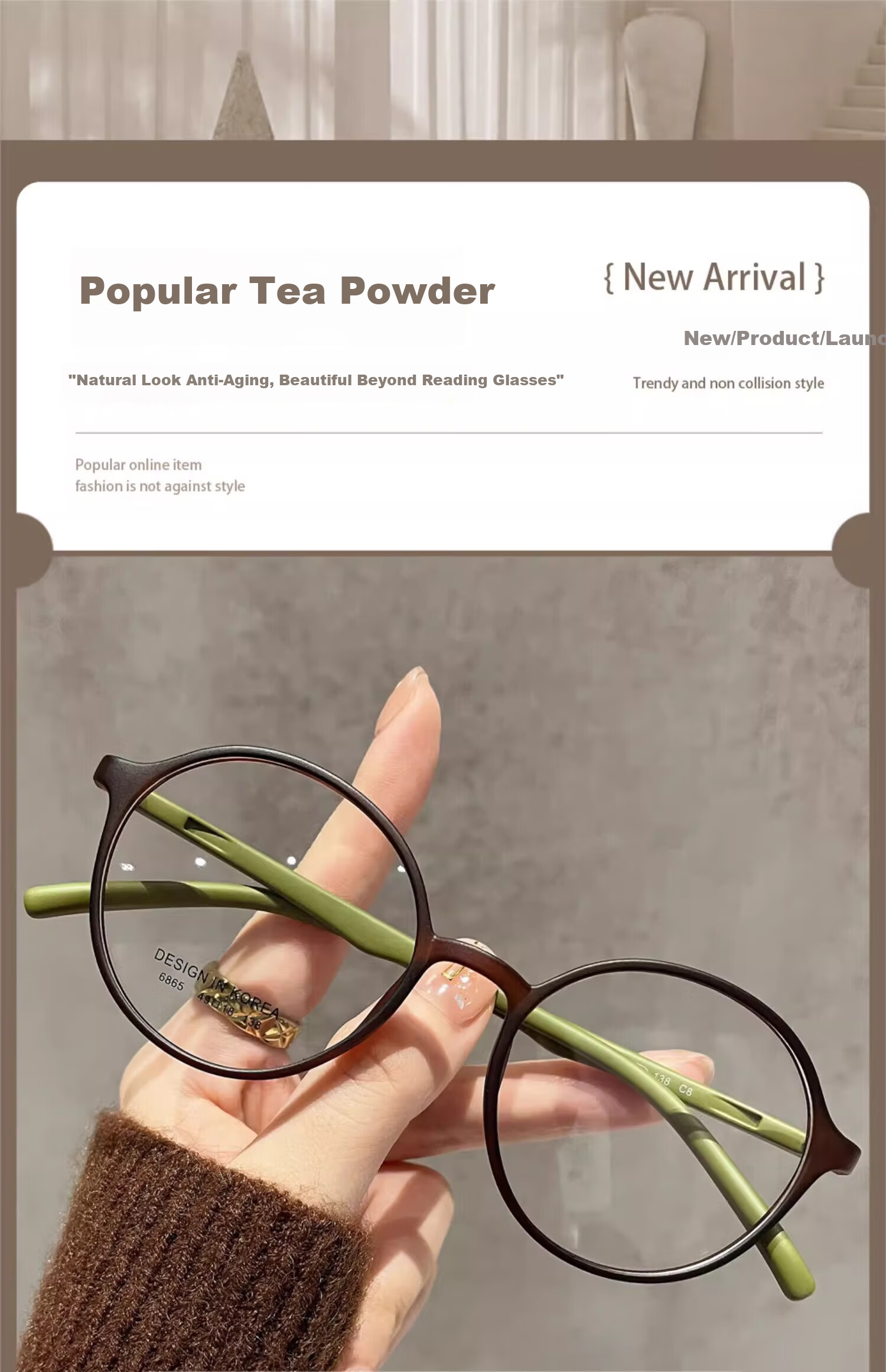 Mumujian 2026 New Women's Reading Glasses, Retro Round Frame, Ultra-Light 6g, Anti-Blue Light, High-Definition, Stylish Women's Glasses, Makes Eyes Look Younger 1