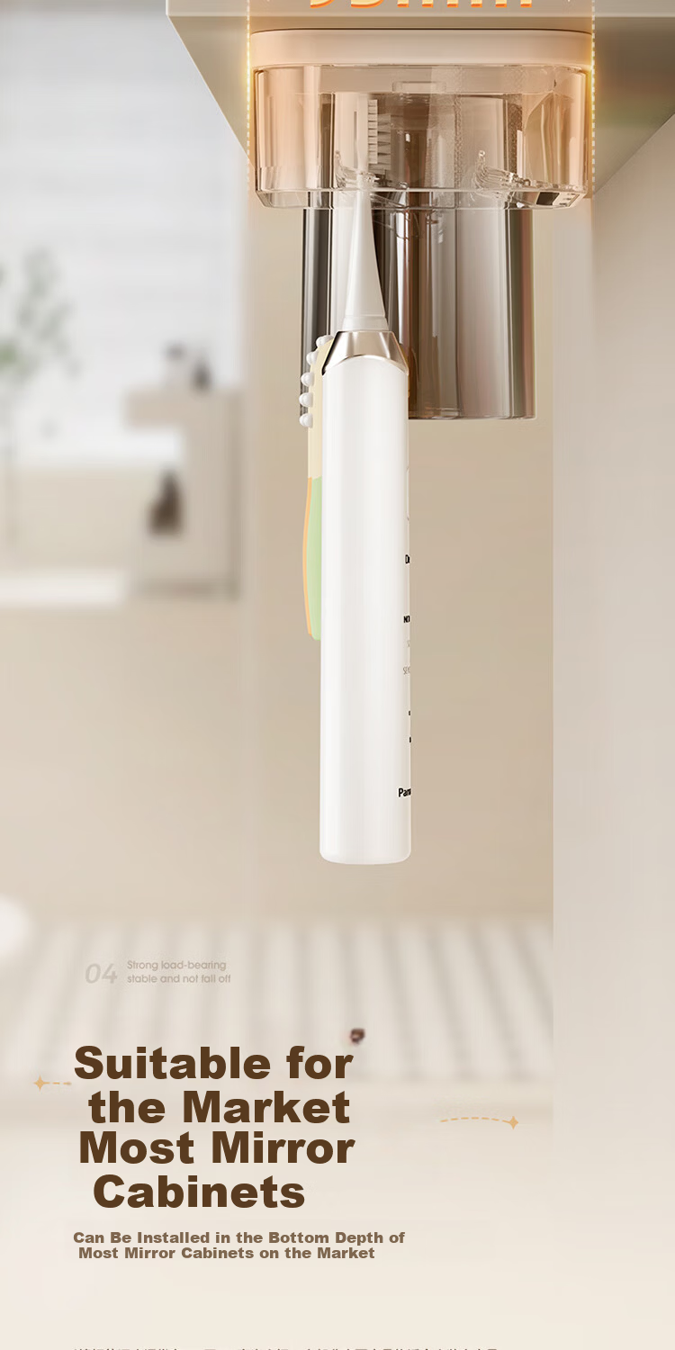 Ecoco Student Dormitory Toothbrush Cup Bathroom Supplies Electric Toothbrush Storage Rack Set with Rinse Cup 25112 8