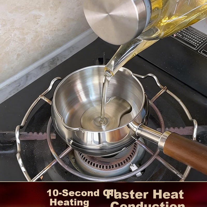 SSN Thickened 304 Stainless Steel Oil Pouring Pot for Heating Oil, 10cm 8