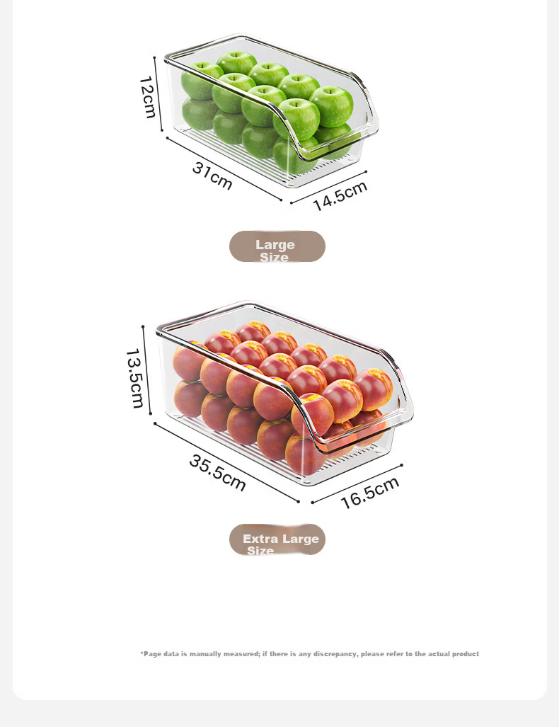 Newair Refrigerator Storage Box Fresh-Keeping Organizer Kitchen Vegetable Egg Food Freezer Drawer Container 15