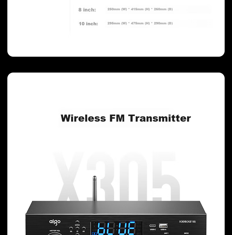 Patriot 6.5-inch X306 Wireless Wall-Mounted Speaker Bluetooth Professional KTV Home Stage Speaker for Conference Room Dance Studio Gym Classroom High Power High Volume 30