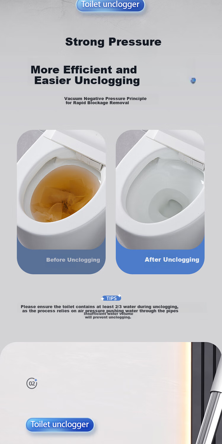 Ecoco Toilet Plunger Household Toilet Clog Remover Suction Cup Special Tool Drain Unclogging Device 3