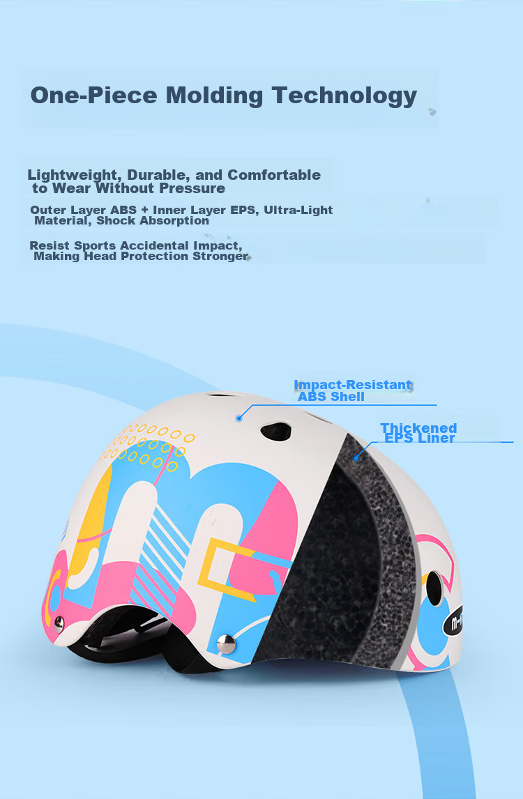 Micro Maiguo Children's Sports Helmet, Roller Skating Skateboarding Cycling Outdoor Adjustable Protective Safety Helmet, Colorful Helmet, Size S 5