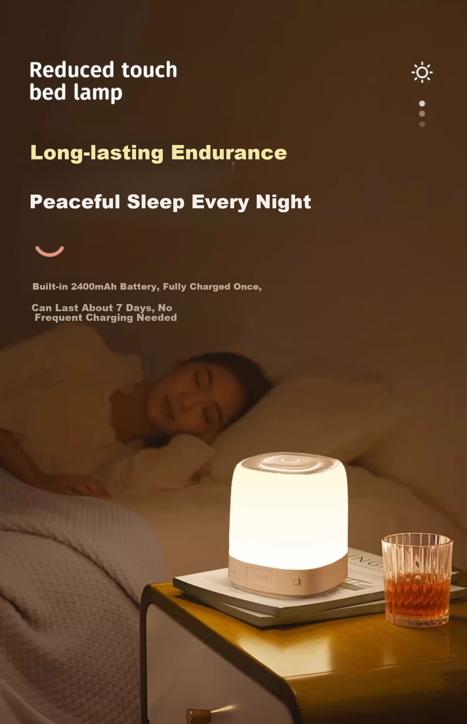 Wanhuo Voice-Controlled Smart Night Light Bedroom Sleep Lamp Bedside Table Lamp Baby Feeding Eye Protection 10