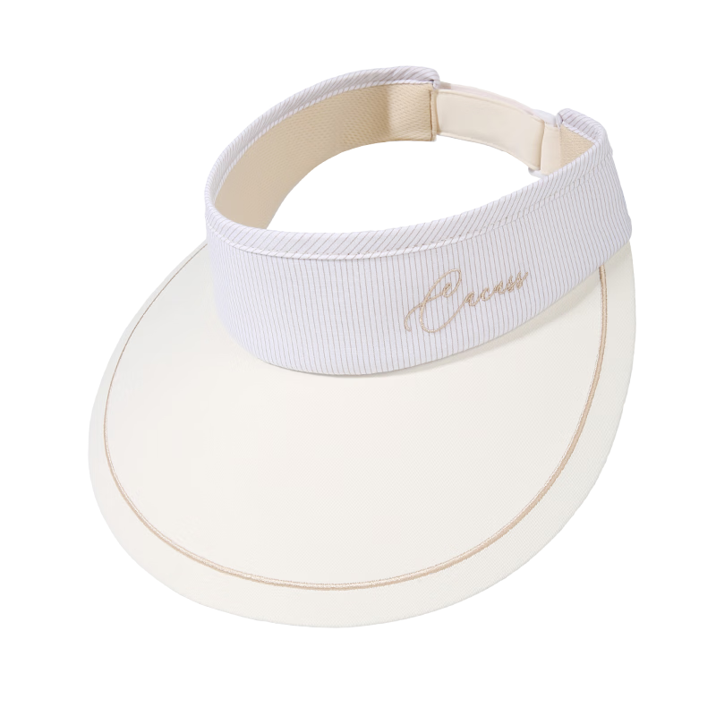 CACUSS Summer Sunshade Hat Women UV Protection Wide Brim Ice Silk Open Top Sports Hat Men Breathable Large Head Circumference Beige