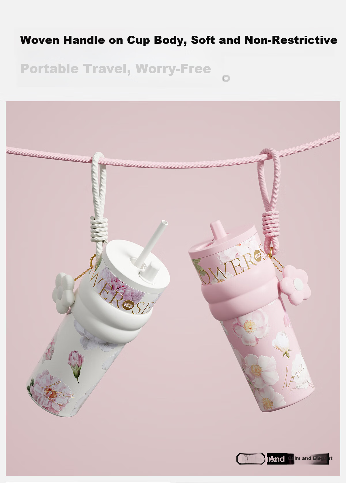 Shidajia Insulated Mug for Women with Straw, Stylish Water Bottle, Birthday Gift for Girlfriend Or Wife, Large Capacity Cup 9