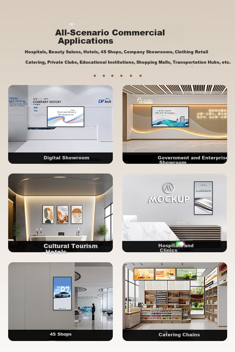 SHUGUAN 21.5-Inch Advertising Display Screen, High-Definition Wall-Mounted Advertising Screen, Touch-Controlled All-In Machine, Elevator And Bubble Tea Shop Promotional Screen, Digital Signage Information Release Screen Display 14