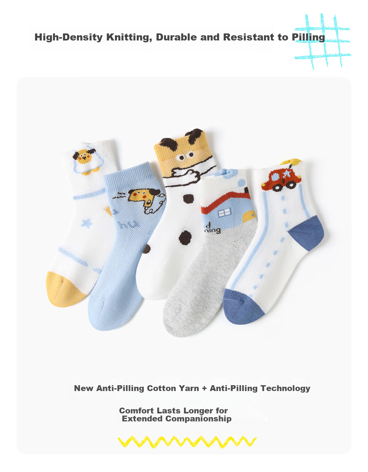 Bambi Kids Socks Spring Summer Thin Breathable Mesh Boys Mid-Calf Socks BB26014 Size 18-20 5