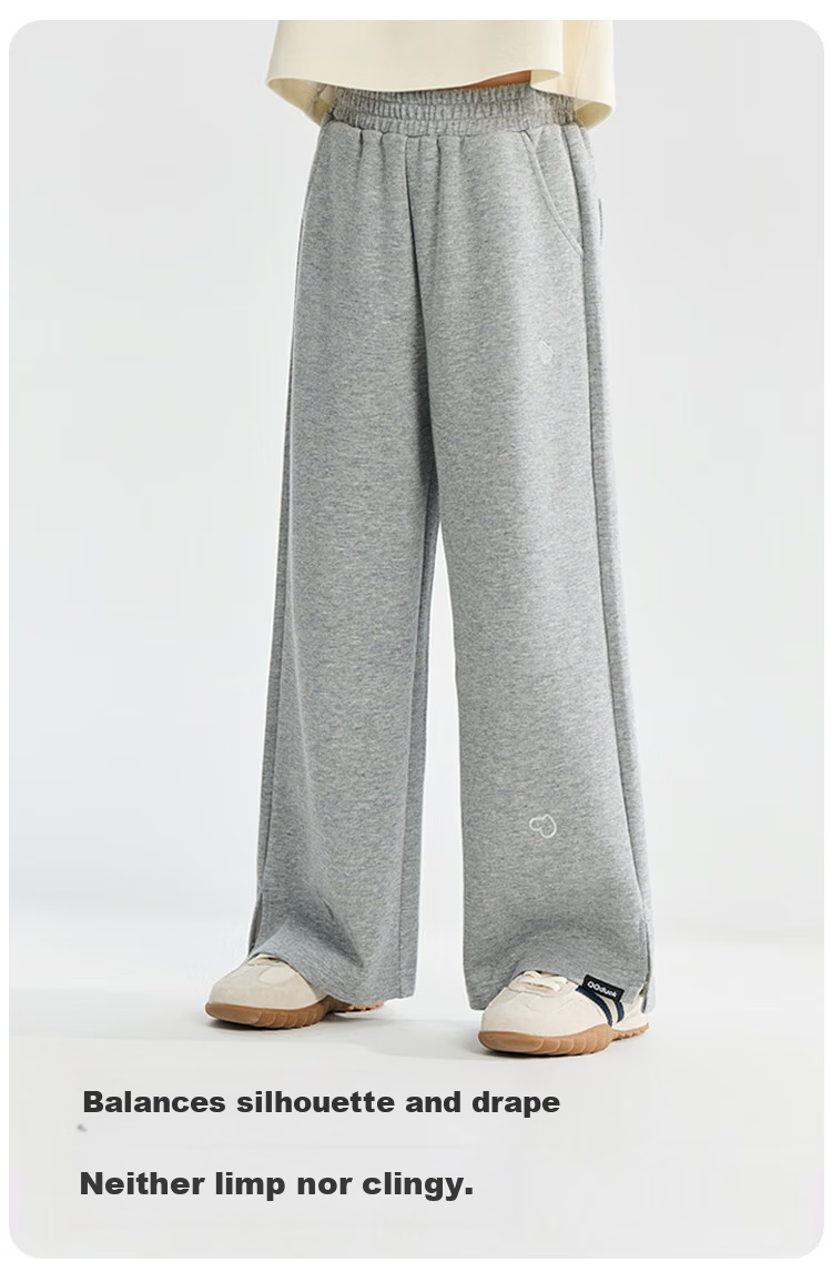 QQ DUCK Kids Girls Wide Leg Pants Casual Trousers Black Size 140 2