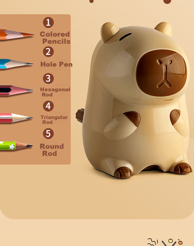 M&G Capybara Hand-Crank Pencil Sharpener for Elementary Students APS906U5 3