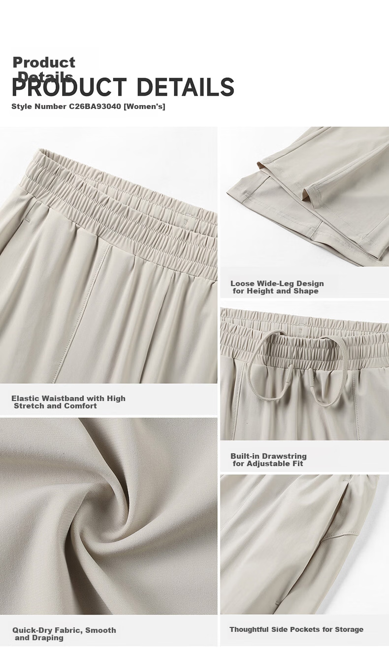 CAMEL Men's Ice Silk Casual Pants Summer New Loose Straight Breathable Quick-Dry Sun Protection Running Sports Trousers 10