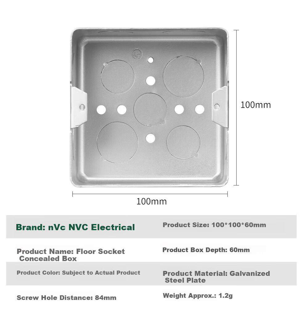 NVC Lighting Electrical Switch Socket Waterproof Floor Socket Five-Hole 10A Hydraulic Damping Slow-Return Brass High Copper Content 17