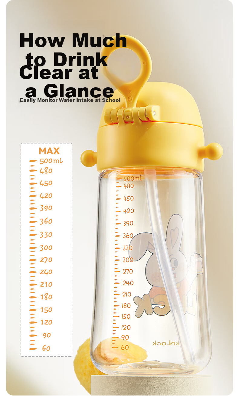 Lock&Lock Kids Water Bottle 3-6 Years Old Kindergarten Straw Cup Primary School Direct Drinking Bottle 6