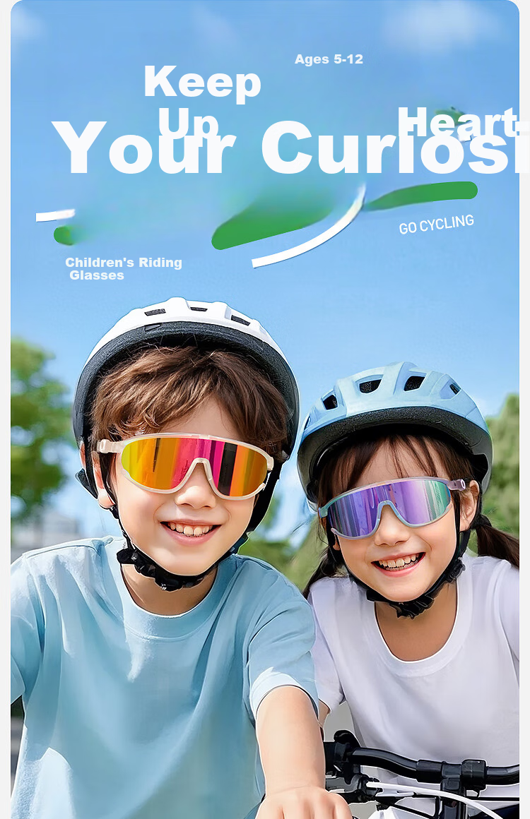 FENCHI Kids Cycling Glasses Windproof UV Protection Running Speed Skating Outdoor Sports Professional Bicycle Goggles Back to School 3