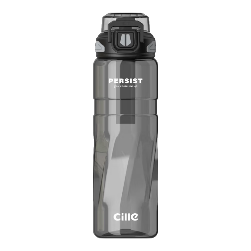 Cille Sports Water Bottle Unisex Outdoor Fitness Large Capacity Tritan High Temperature Resistant Thickened Dual-Drink Portable Cup