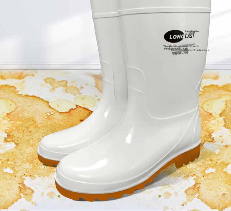 LONGLAST (LONG LAST) Extra White Oil-Resistant Boots, High-Top Non-Slip Waterproof Shoes Rain Boots, Acid And Alkali Resistant Chef Food Hygiene Boots for Men And Women, Size 42 2