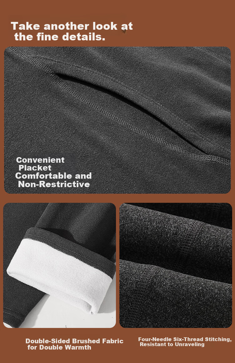 MiiOW 8-in-1 Mink Fur and Silk Knee Support Cotton Pants Men's Thermal Thickened Fleece Antibacterial Cold-Resistant Long Johns 17