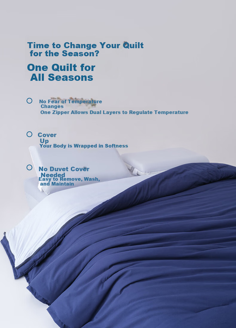 Jiuzhoulu A-Class Deep Sleep Quilt PRO Double-Layer Temperature Control Quilt Core Spring and Autumn 1.5*2m Air Conditioning Quilt Four Seasons Use No Duvet Cover 5 Jin 2