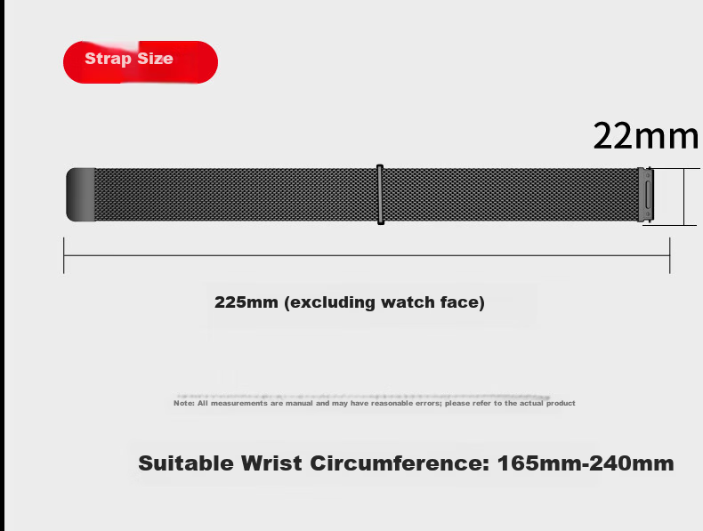 Competitor Milanese Stainless Steel Magnetic Strap for Huawei GT6/GT6 Pro/GT5/GT4/GT3 Pro Watch, Breathable Metal Band for Men, 46mm Business Wristband 8