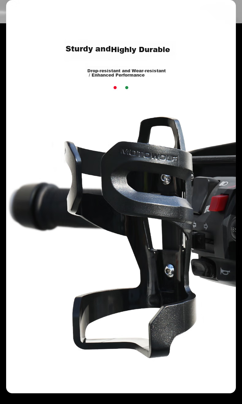 MOTOWOLF Motorcycle Cup Holder, Bumper Cup Holder, Scooter Cup Holder, Universal Modified Bicycle Drink Bottle Holder, Motorcycle Travel Equipment, Adjustable 6