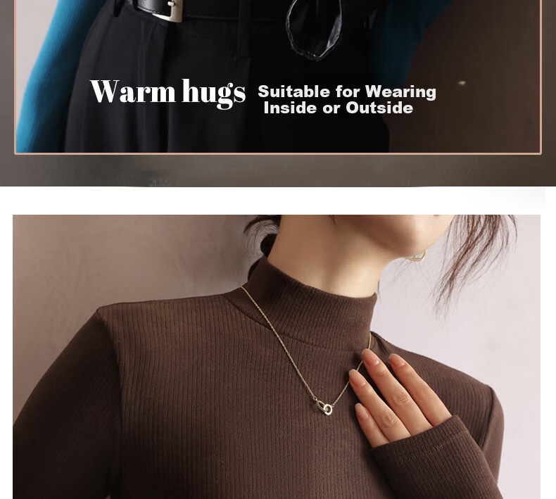 MiiOW Women's Half Turtleneck Fleece-Lined Thickened Base Shirt 2025 New Autumn Winter Warm Inner and Outer Wear Top 4