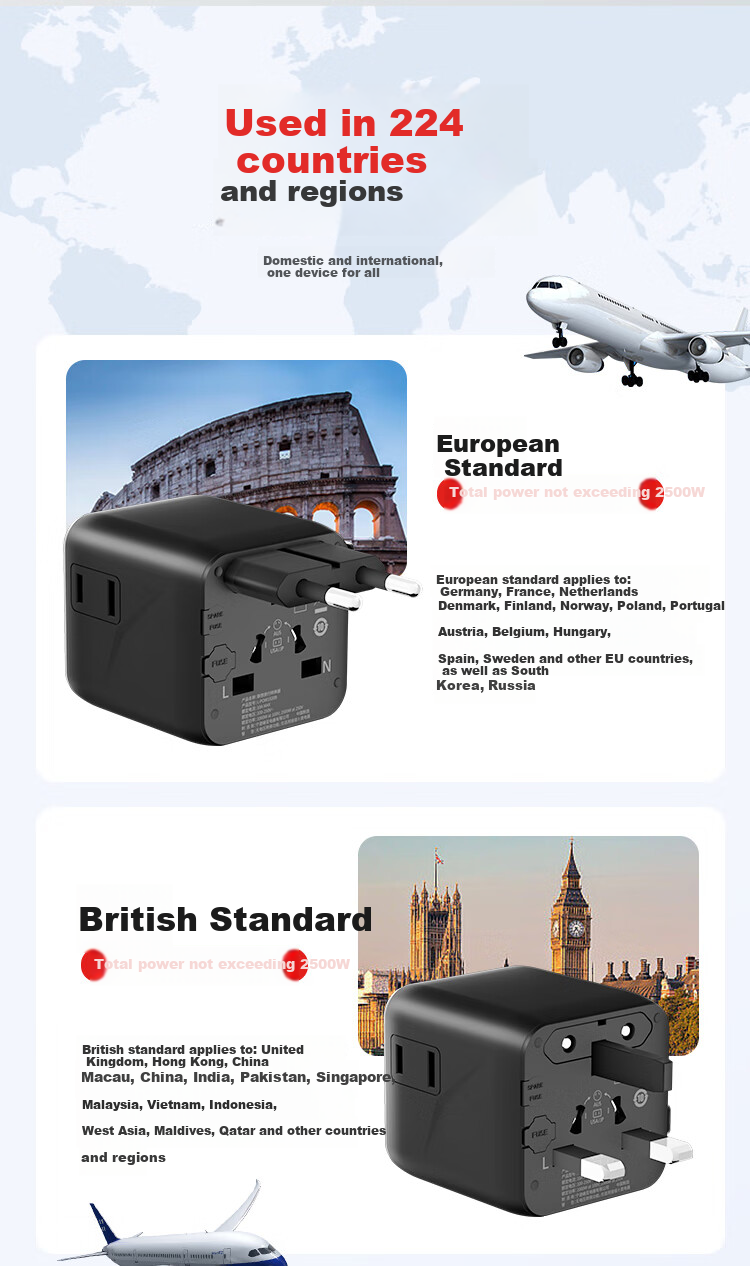 Lenovo PD35W Fast Charging Universal Travel Adapter Multi-Functional Socket for Global Use Compatible with Hong Kong, Macau, Japan, Korea, Europe, UK, US, and Australia Standards 9