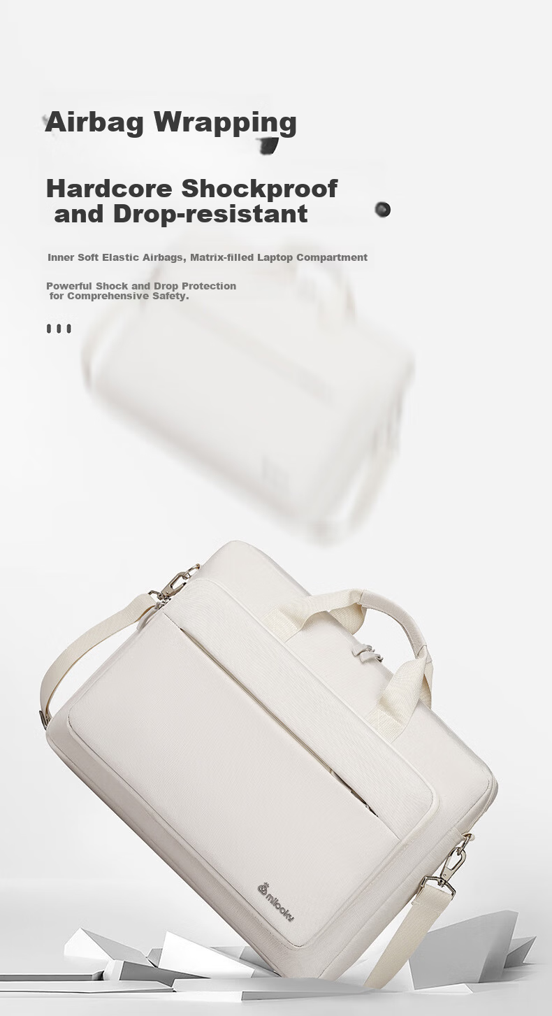 Milooky Single Shoulder Laptop Bag Large Capacity for Men Compatible with Apple Huawei 13/13.6/14 Inch Briefcase Laptop Bag 4