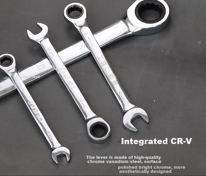 Great Wall Ratchet Dual-Use Wrench Industrial Open-End and Box-End Quick Ratchet Wrench Auto Repair Tool Set 16mm 317616 3