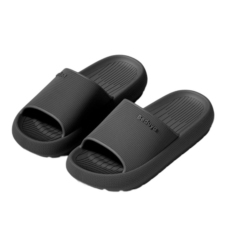 Beiduo Yang Men's Thick-Soled Slippers Summer Indoor Home Couple Bathroom Non-Slip Soft Feeling Cool Slippers White Size 42-43