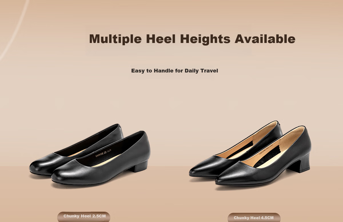 Aokang Official Women's Leather High Heels, Black Thin Heel Professional Work Shoes, OL Pointed Toe Low-Cut Pumps, Size 35 4