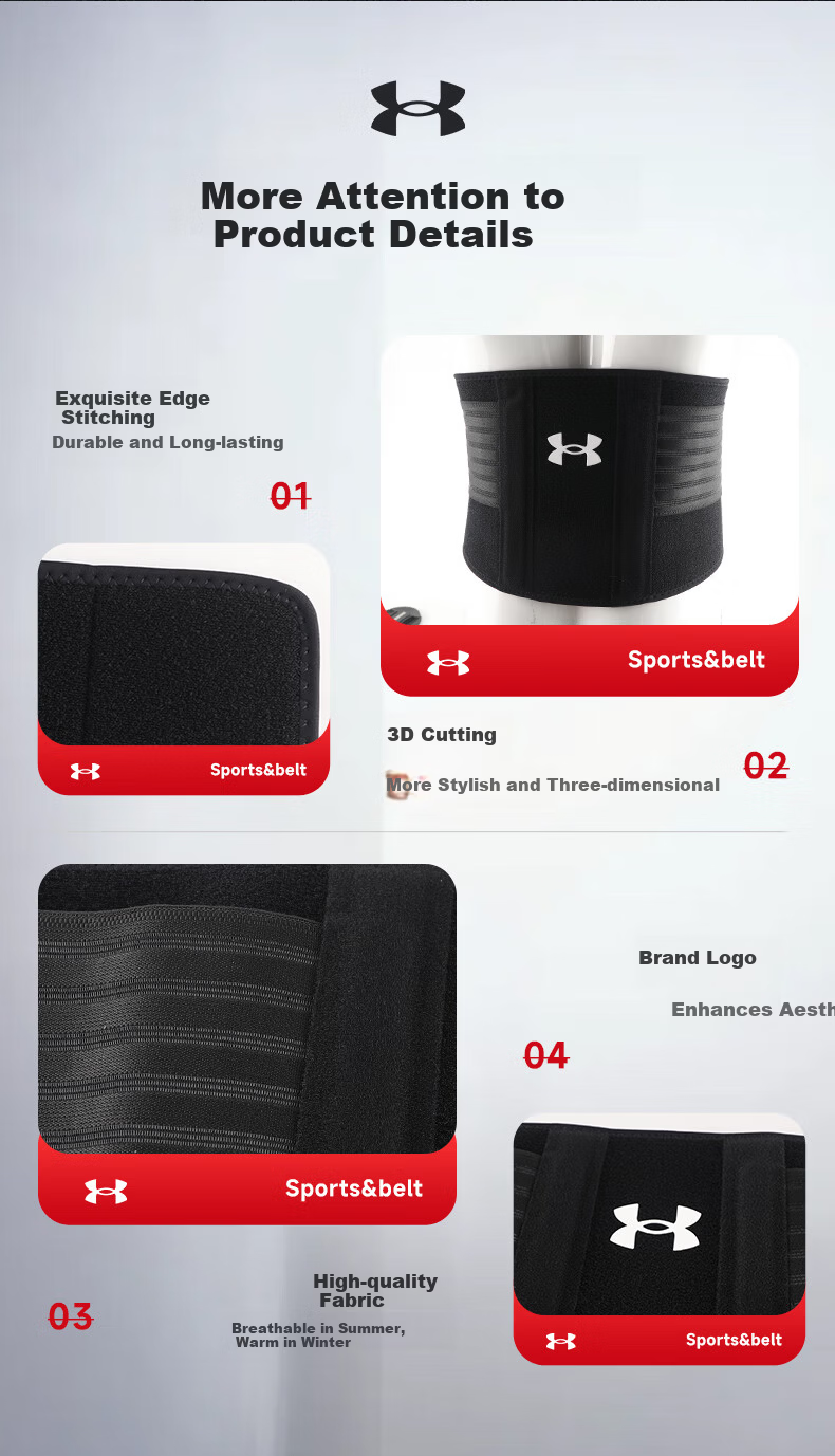 Under Armour Lumbar Support Belt for Sports and Fitness, Relieves Lumbar Disc Herniation, Muscle Strain, and Prolonged Sitting, Provides Deadlift Support and Waist Compression, Size L 10