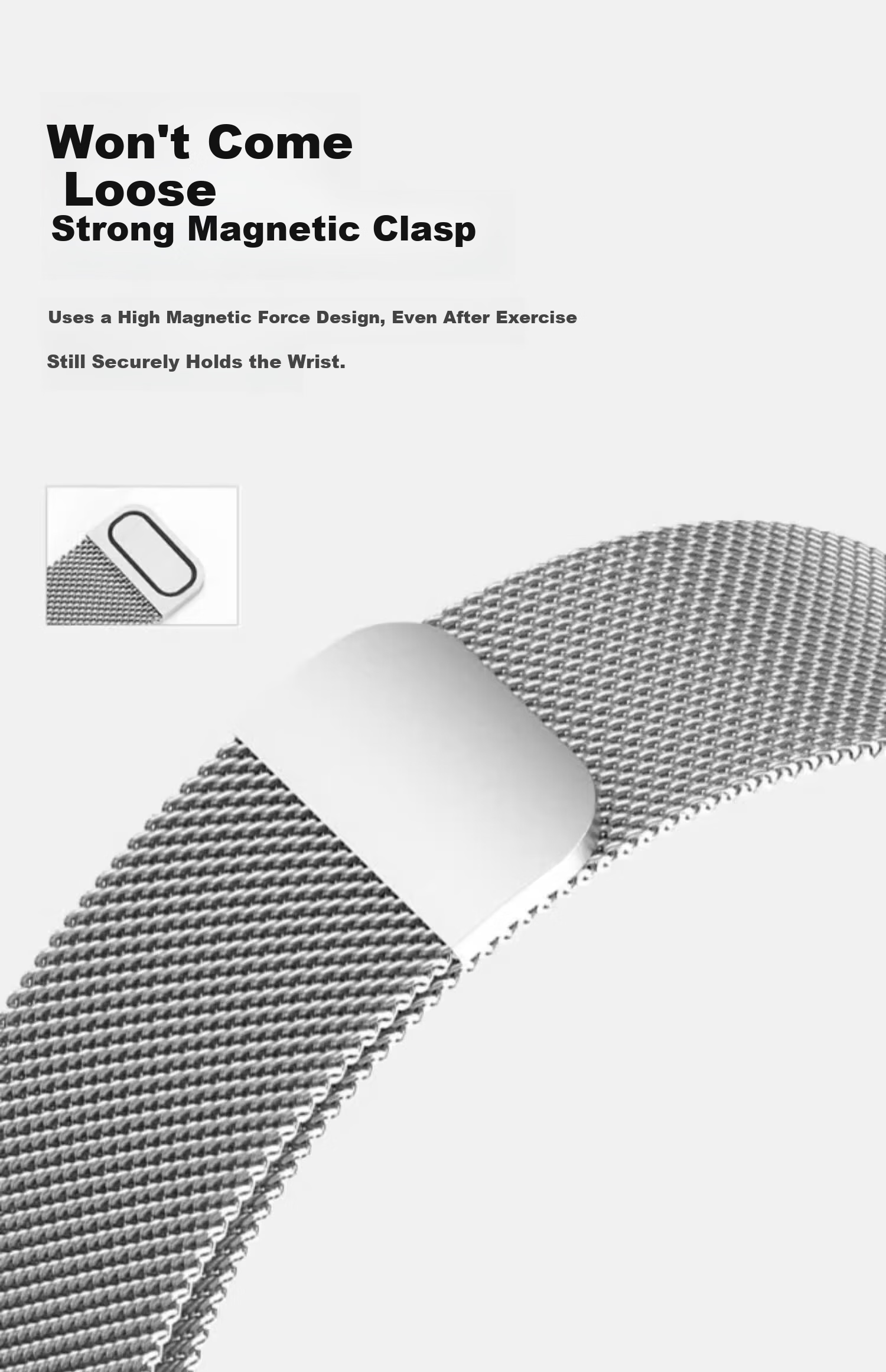 Iboann Magnetic Milanese Loop Strap for Huawei Watch D2 Smartwatch Blood Pressure Replacement Band Magnetic Metal Chain Accessory for Huawei Watch D 10
