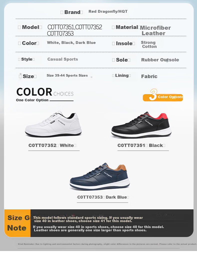 Red Dragonfly Men's Casual Low-Top Flat Shoes Youth Versatile Durable Leather Sports Leisure Shoes C0TT07351 6
