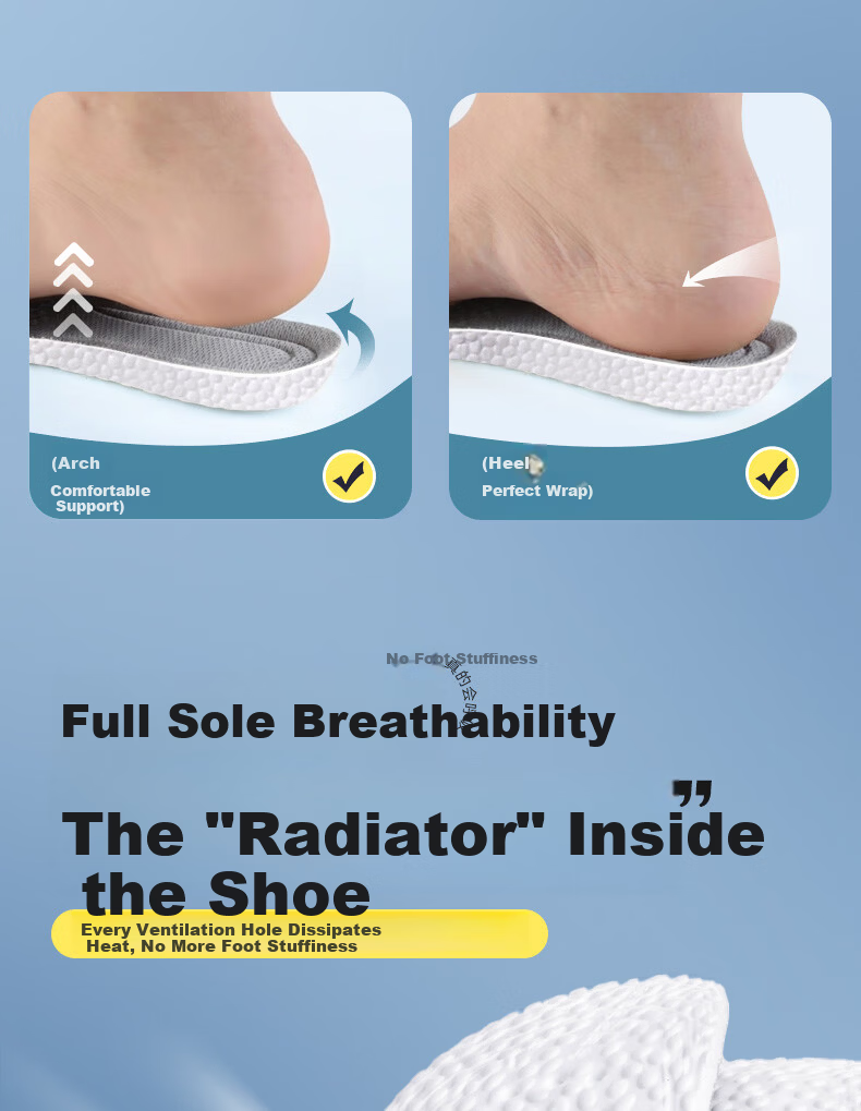FOOTOPPO Sports Insoles for Men Military Training Ultra-Soft Shock Absorbing Insoles for Men's Basketball Shoes Running Shoes Insoles for Women 22