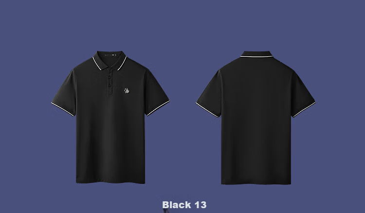 HLAHLA Men's Short Sleeve Polo Shirt Three-Body Collaboration Series Cool Quick-Dry Summer Short Sleeve 16